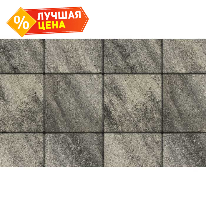 Плитка тротуарная Квадрум Б.6.К.6 Листопад гранит Антрацит 400x400x60 мм