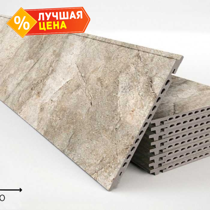 Керамогранитная плита FAVEKER GA16 для НФС, Rocks Gris, 1200*355*18 мм