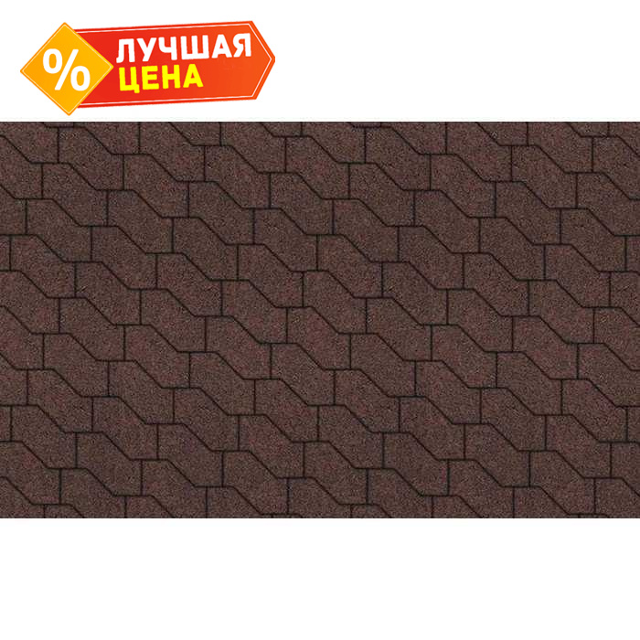 Плитка тротуарная S-Форма В.3.Ф.10 гладкий коричневый 172x94x100 мм