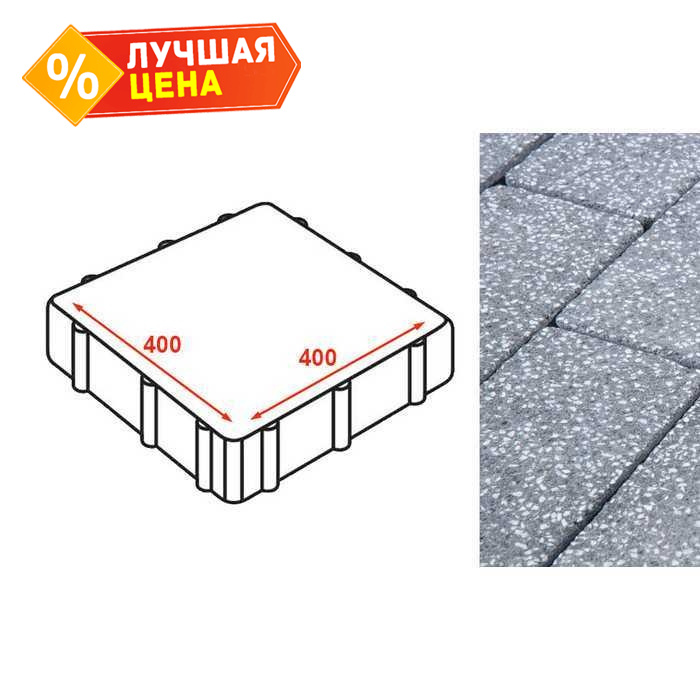 Плита тротуарная Готика Granite FINERRO, Суxовязский 400x400x80 мм