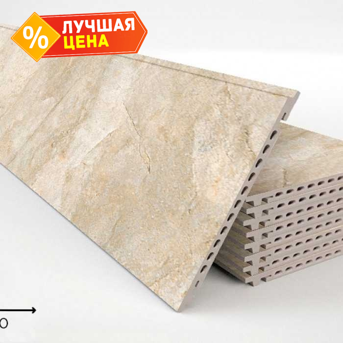 Керамогранитная плита FAVEKER GA16 для НФС, Rocks Beige, 1200*400*18 мм