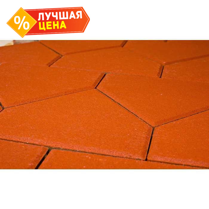 Плитка тротуарная BRAER Тиара красный, 283x200x60 мм