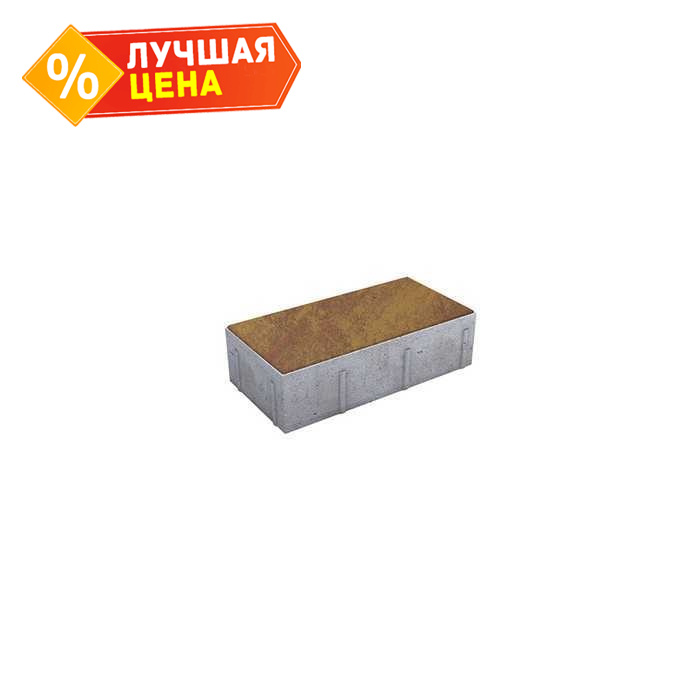 Плитка тротуарная Прямоугольник (Ла-Линия) Б.10.П.8 Листопад гладкий Осень, 300x150x80 мм