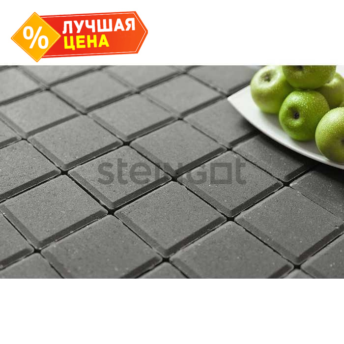 Плитка тротуарная Steingot Моно, Квадрат, серый, 300x300x60 мм