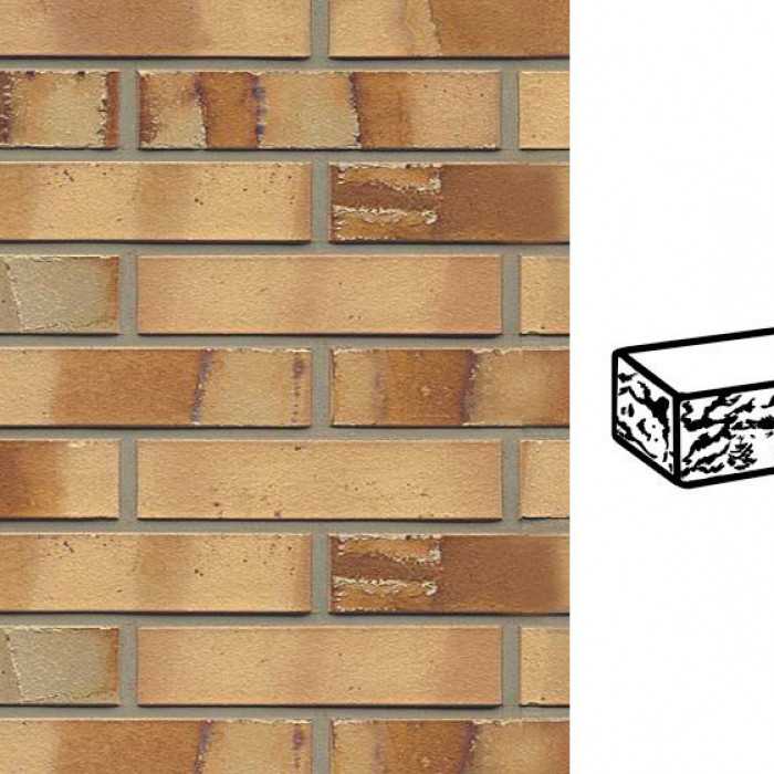 Кирпич клинкерный Muhr 06S Hellbraun-bunt Spezial готик, 240х115х52 мм