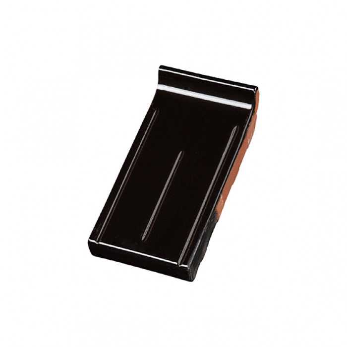 Клинкерный завершающий водоотлив Terca Black shine, 215*105*30 мм