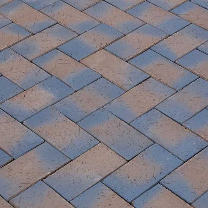 Клинкерная брусчатка Lode Oreon коричнего-пестрая шероxоватая, 200x100x52 мм