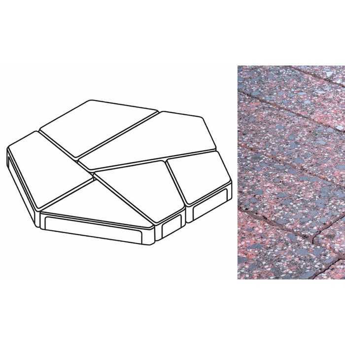Плита тротуарная Готика Granite FINERRO, полигональ, Дымовский, 893x780x80 мм