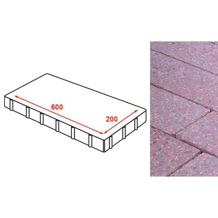 Плита тротуарная Готика Granite FINERRO, Ладожский 600x200x80 мм