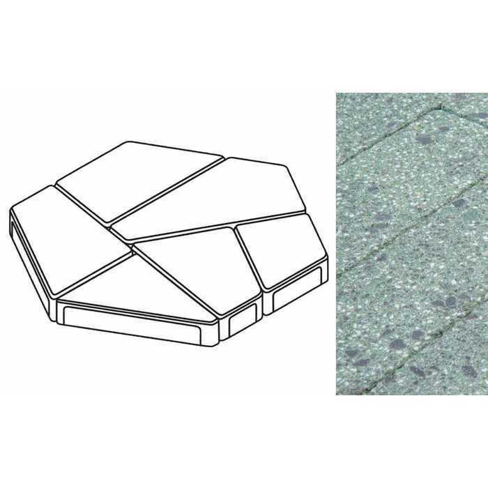 Плита тротуарная Готика Granite FINERRO, полигональ, Порфир, 893x780x80 мм