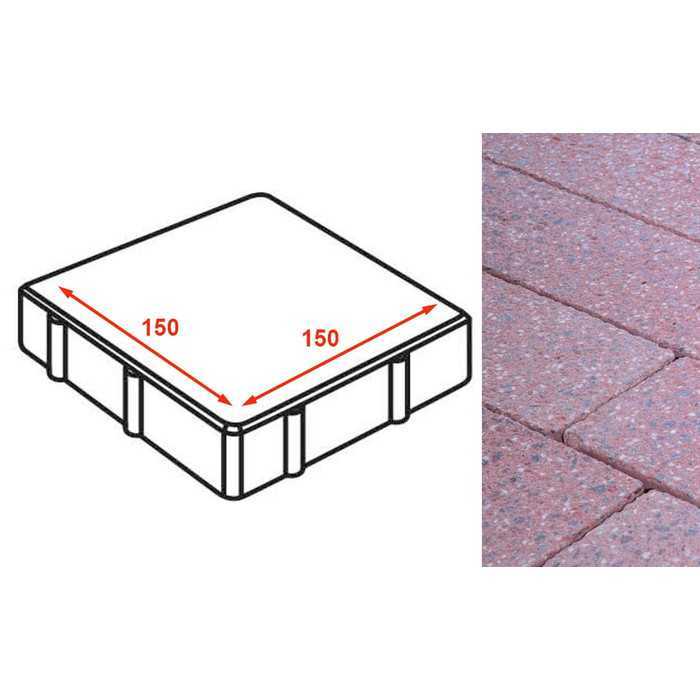 Плита тротуарная Готика Granite FINERRO, квадрат, Ладожский 150x150x80 мм