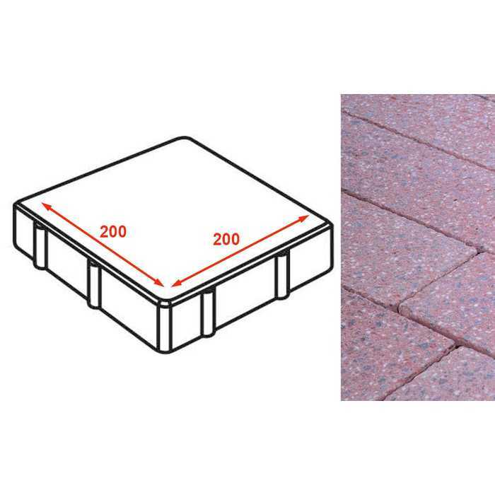 Плита тротуарная Готика Granite FINERRO, квадрат, Ладожский 200x200x80 мм