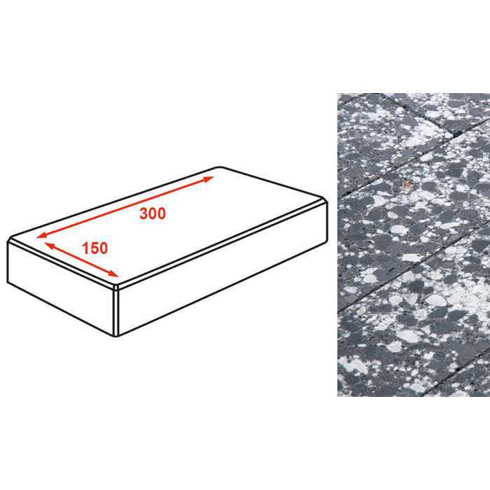 Плитка тротуарная Готика Granite FINO, картано, Диорит 300x150x80 мм