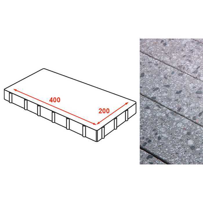 Плита тротуарная Готика Granite FINERRO, Галенит 400x200x80 мм