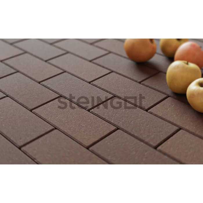 Плитка тротуарная Steingot Моно, Прямоугольник, фаска 1,5x1,5, темно-коричневый, 200x100x40 мм